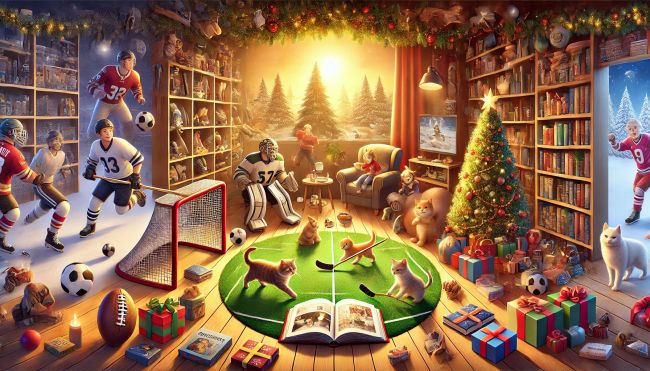 Accessoires et livres | Hockey sur Glace, Football, Chats, Noël