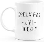 Tasses/mugs <em>J'peux pas, j'ai hockey</em> – Tasses/mugs hockey sur glace