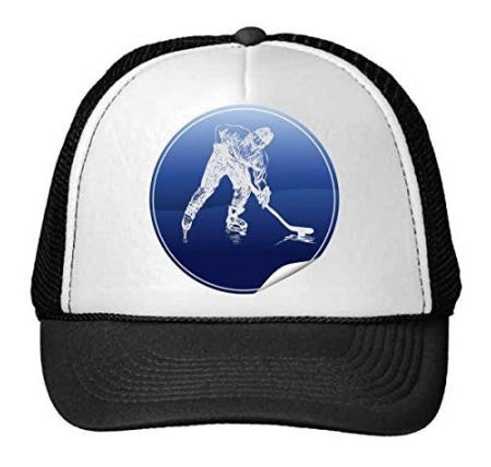 Casquette réglable hockey sur glace blanche et bleue – Vêtements hockey sur glace