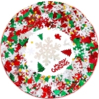 Confettis de Noël multicolores en forme de pentagramme, flocon de neige, Père Noël, sapin de Noël et renne – Idées de décoration pour table de Noël