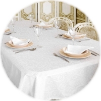 Nappe blanche de luxe pour table de Noël – Idées de décoration pour table de Noël
