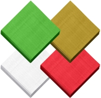 Serviettes de table jetables de Noël en papier rouge, vert, or, blanc – Idées de décoration pour table de Noël